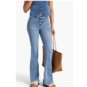 Frame Le Super High Flare Leg Jeans Women's Size 30 Jadite Blue Denim